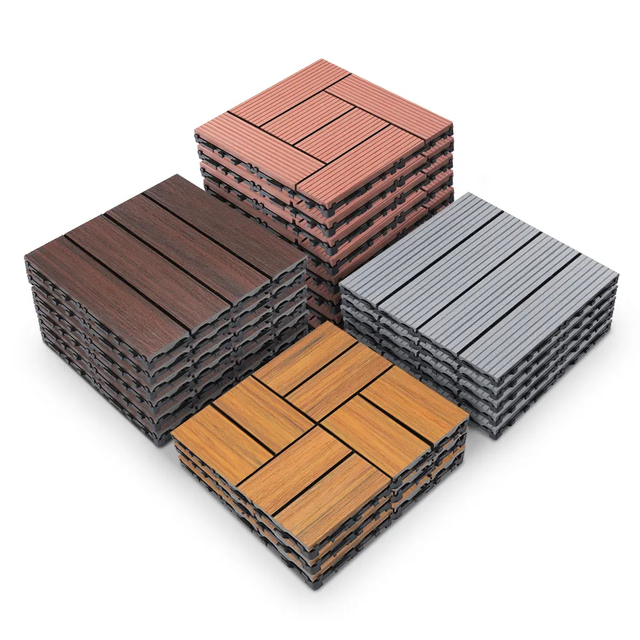 Waterproof Interlock WPC Co-extrusion DIY Composite Decking Tiles