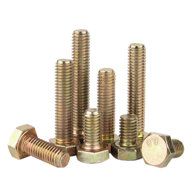 4.8/8.8/12.9 Grade DIN933 Yellow Galvanized M6M8M10M12M14 high-strength Bolt