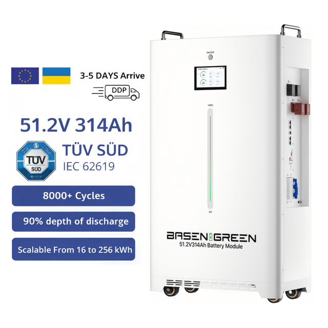 16kWh 51.2V 314Ah Lithium Battery Pack with TUV Certification
