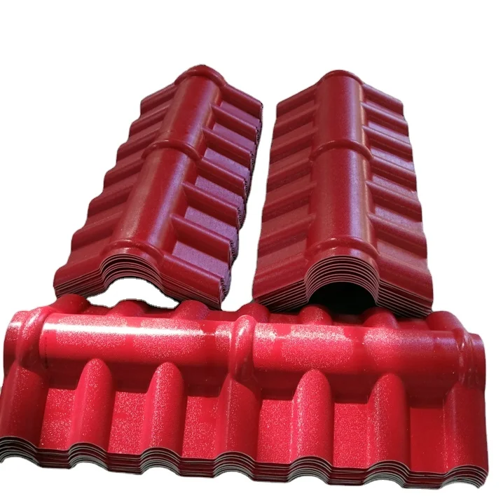 Heat Product ASA Synthetic Resin Plastic Spanish PVC Roof Tile Color Ridge