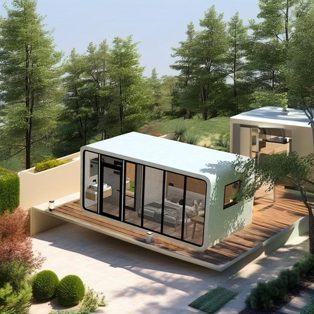 Modern Steel Prefab Hotel Pod Apple Cabin for Villa