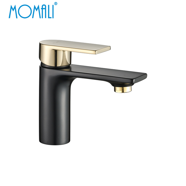 Momali Modern Brass Water Tap Mixer Bathroom Faucet Gold Black
