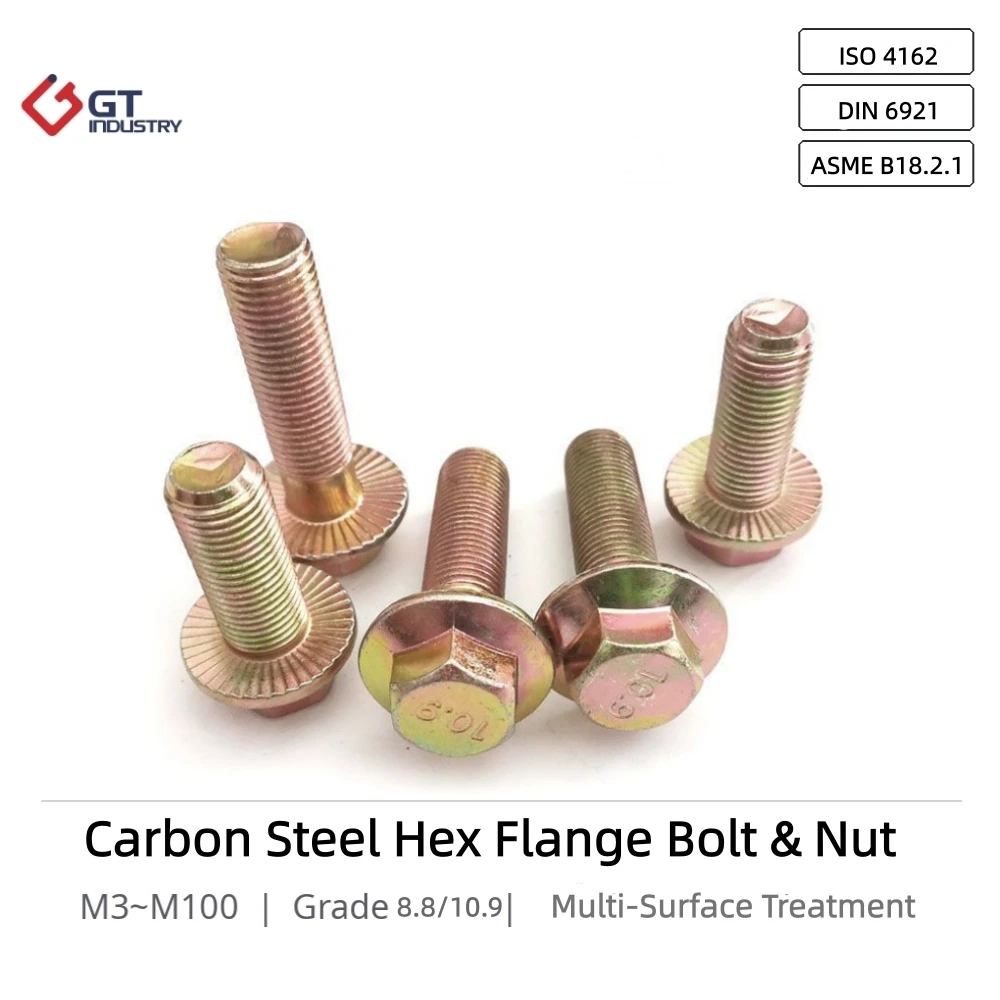 ODM Factory Supplier DIN 6921 ISO 4162 ASME B18.2.1 M3-M100 Cl 10.9 8.8