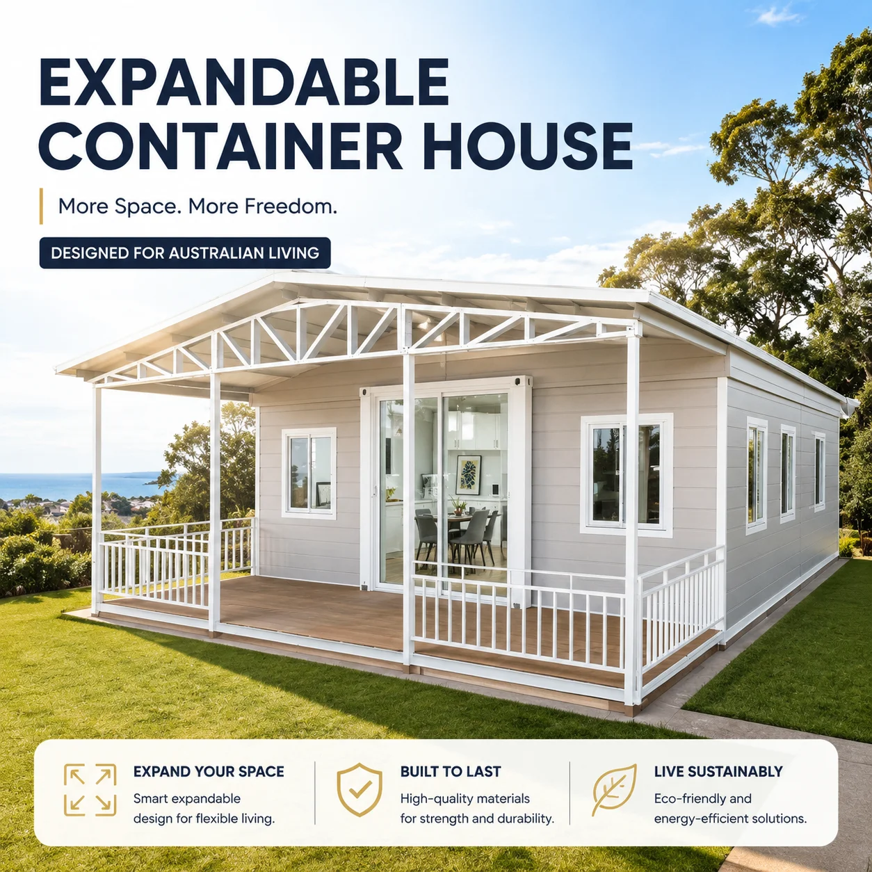 AU/NZ Standard Expandable 2-Bedroom Luxury Granny Flat