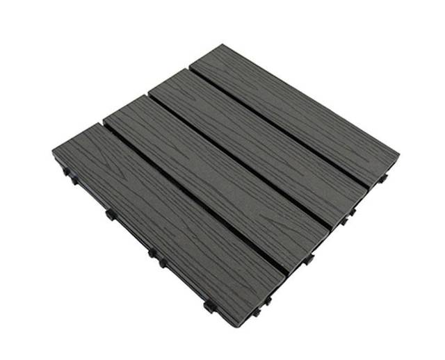 WPC Brushed European Outdoor Balcony Garden Decking Tiles