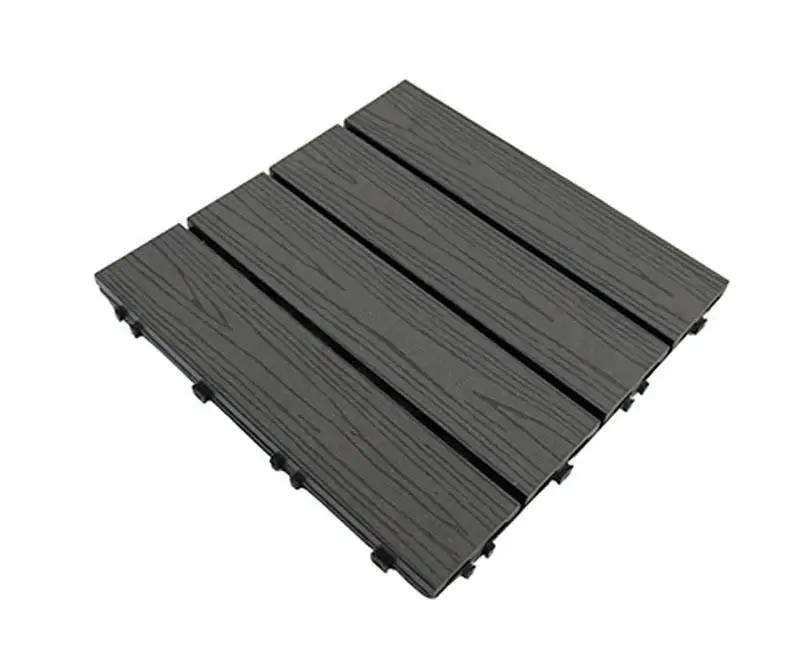 WPC Brushed European Outdoor Balcony Garden Decking Tiles