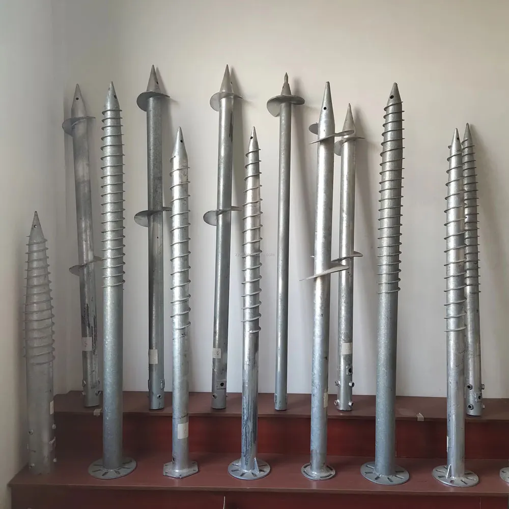 Factory Q235 Hot Dip Galvanized Ground Screw Piles Solar Post Anchor