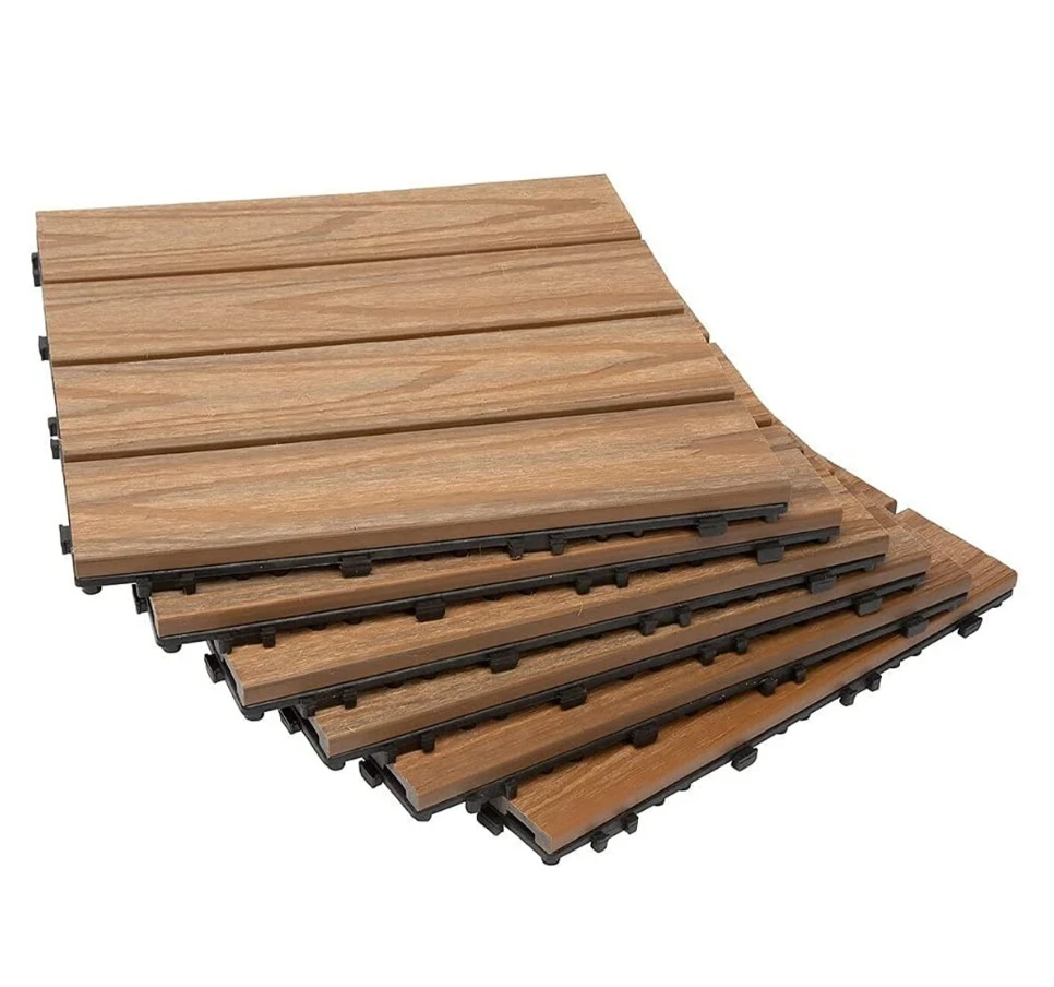 Manufacturer Cheap Exterior Fluted WPC Deck Tiles