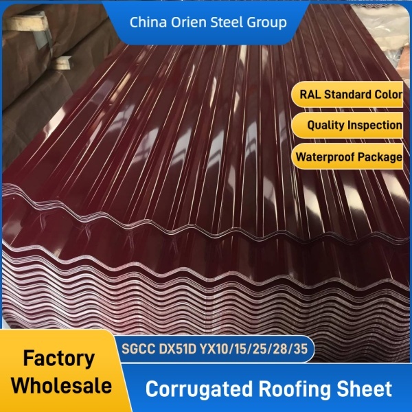 Low Price Orien Brand ASTM Standard Z41-Z60 Coated Corrugated Steel Roof