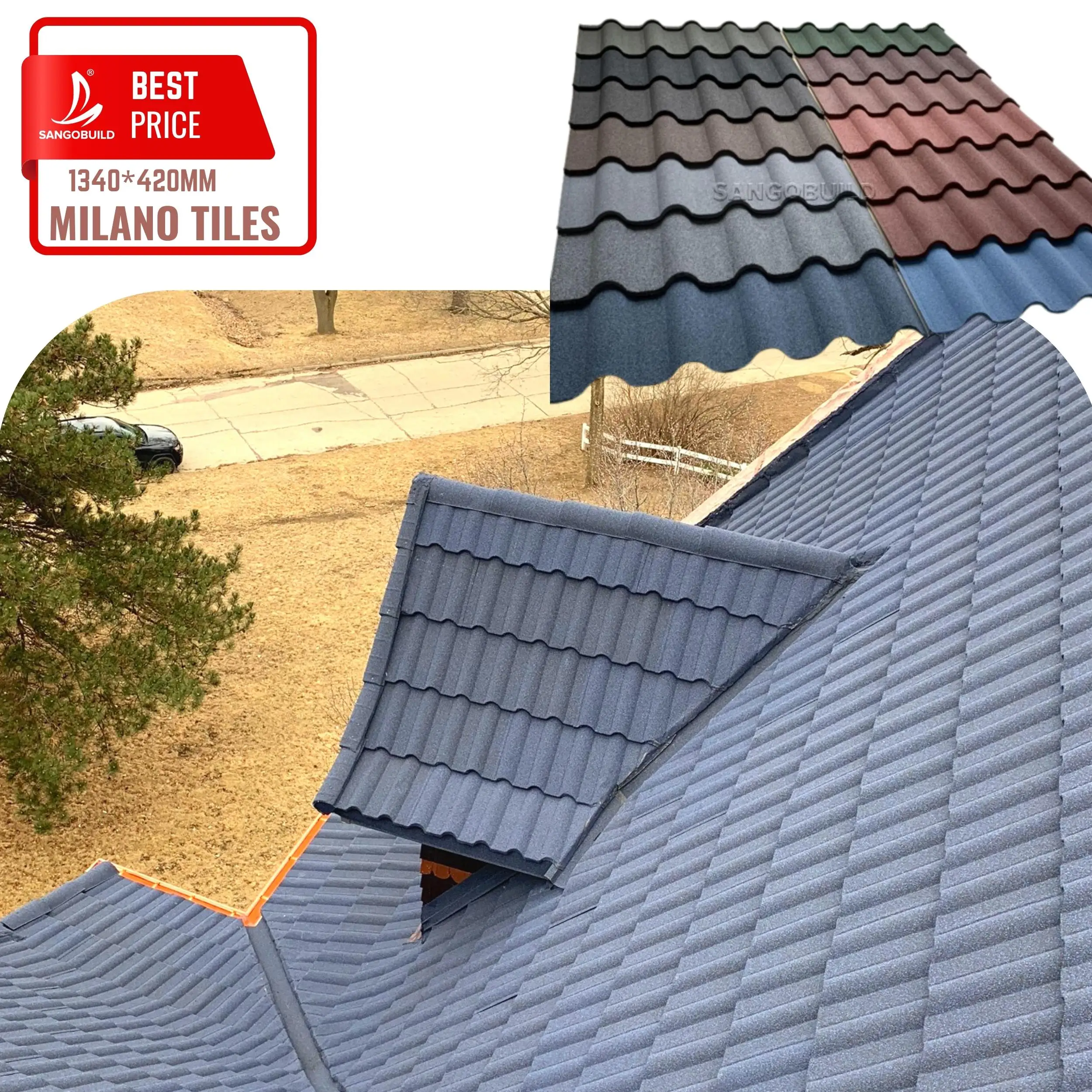 Supplier Color Stone Metal Sheet Versatile Stone Coated Metal Roof Tiles
