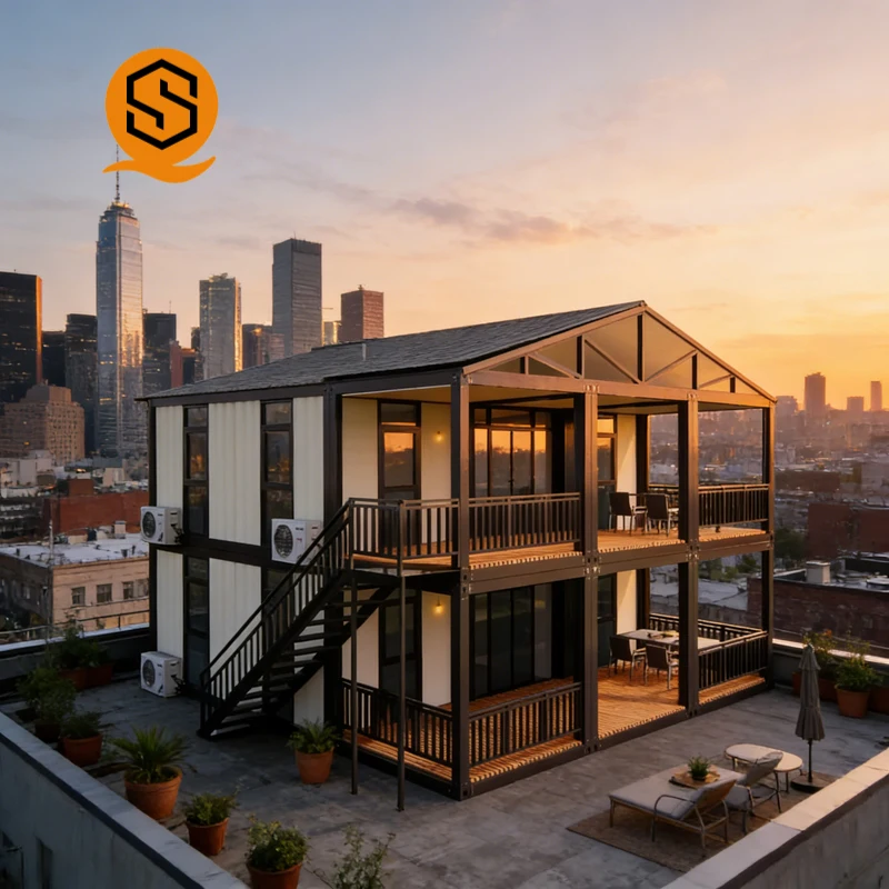 Luxury Prefab Villa House 40ft Container Homes 2 Stories