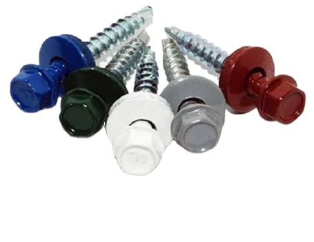 Wholesale Color Painting Spray Zinc Hexagonal Head With Rubber Washers Roofing Fixings