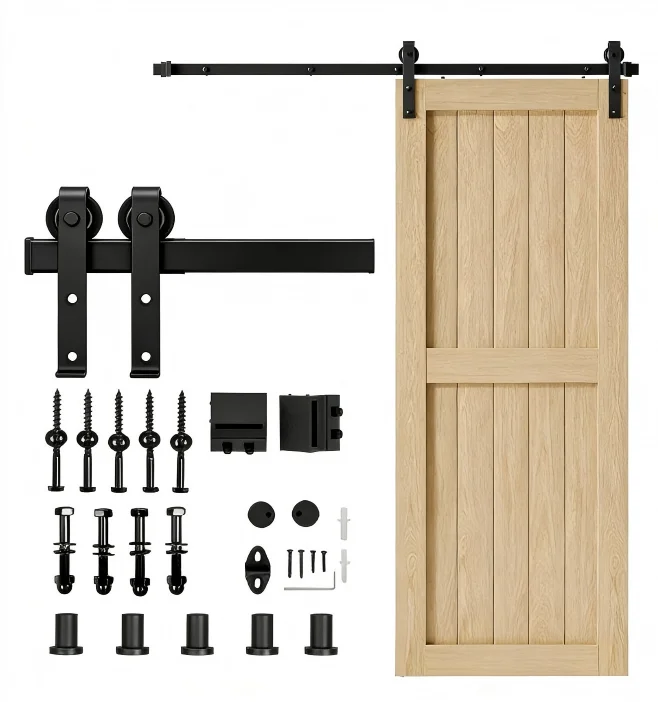Gorgeous Modern Iron Carbon Steel OEM Barn Door Hardware