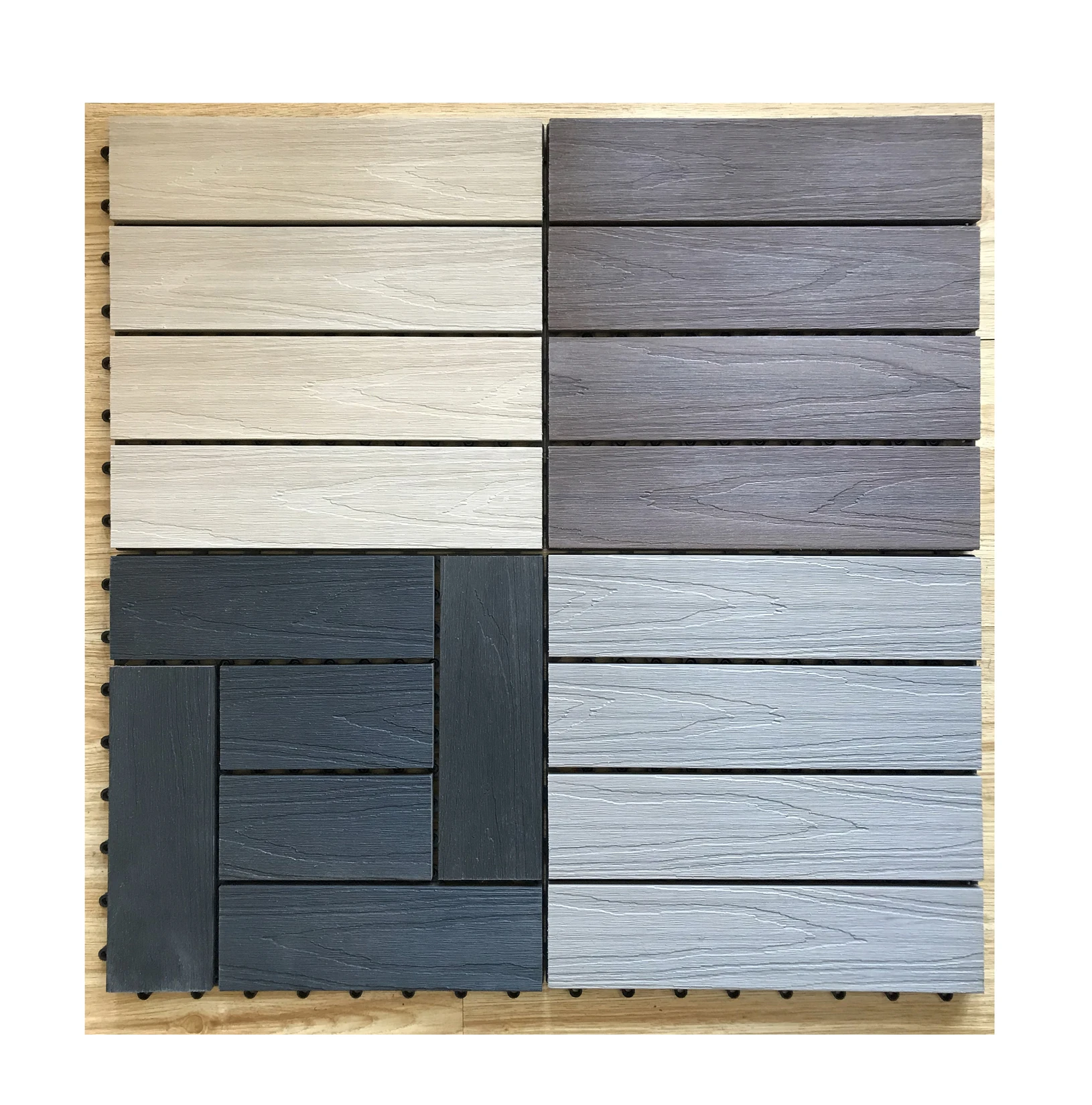 WPC Co-extrusion Tiles Plastic Wood Composite Pavement