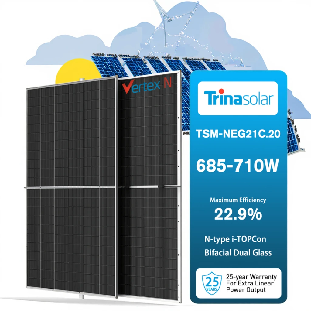 Trina 182mm N-Type PERC Half-Cell 720W Solar Panel