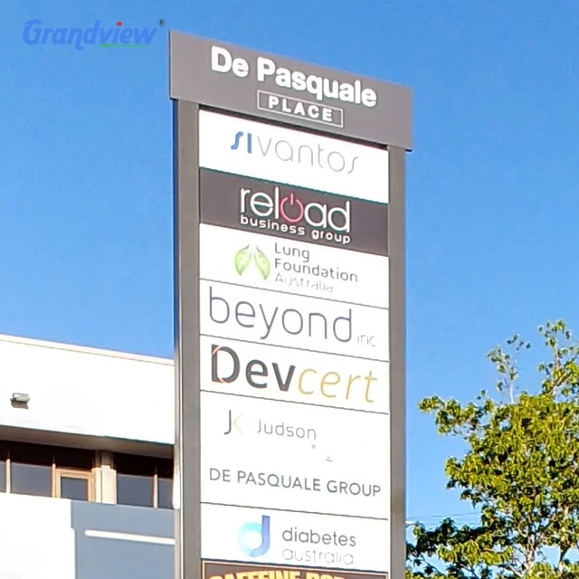 Aluminum Panel Backlit Pylon Sign Custom Illuminated logo Directional