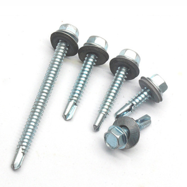 Building Roofing Tek Screws With Rubber Washers Tornillos Hexagonal Hex Head Fixings