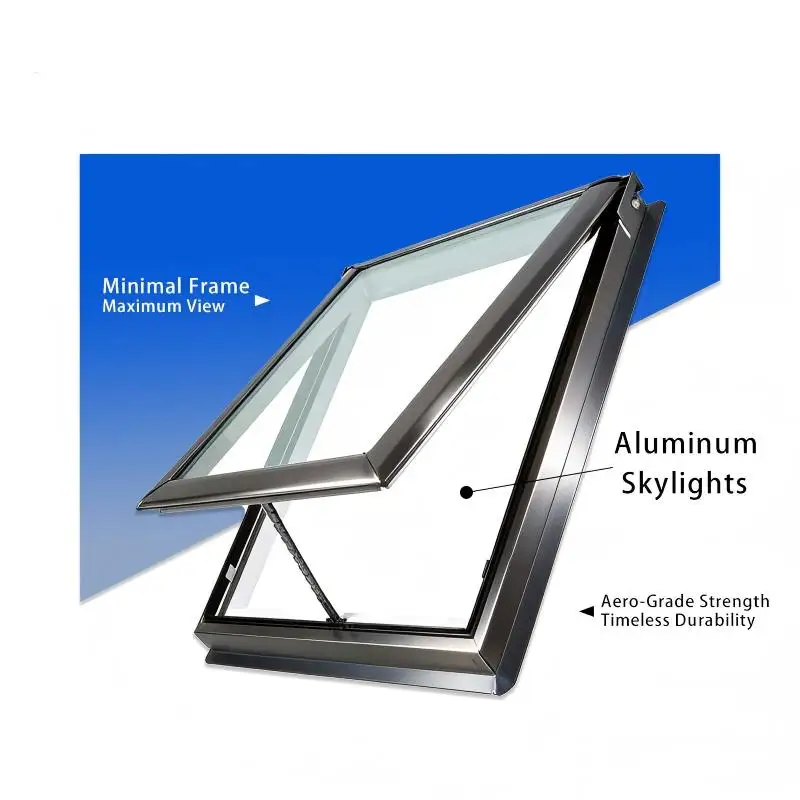 New Design Aluminum Roof Skylight Vertical Opening Waterproof Outdoor Skylight