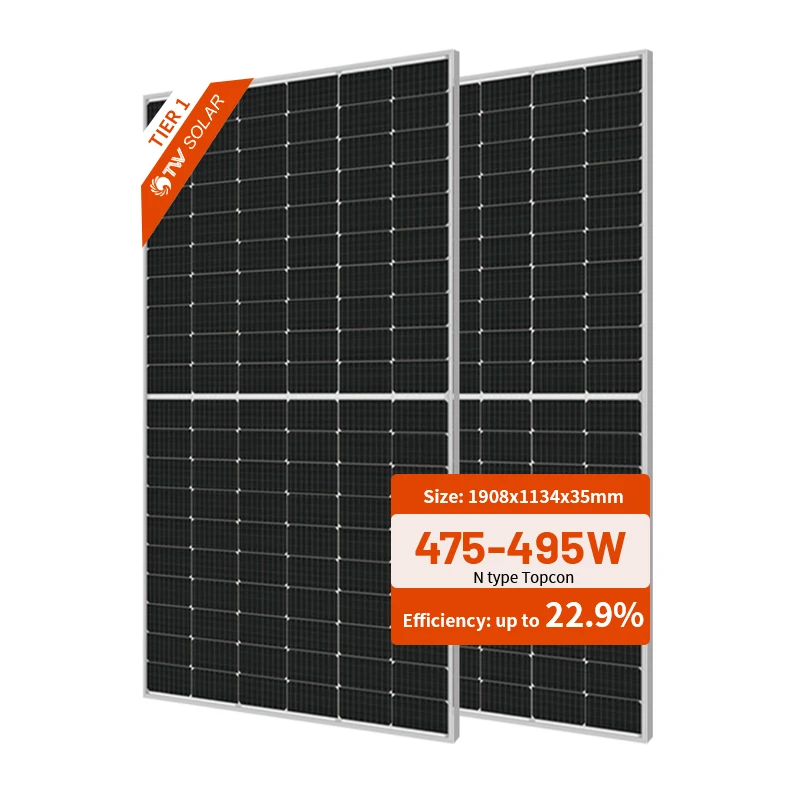 High Efficiency Tier 1 TW Solar 495W N-Type Topcon PV Module
