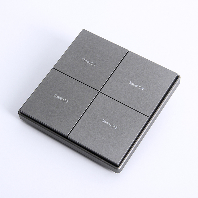 Big Button Smart Hotel Gray Four Gang Luxury Light Switches