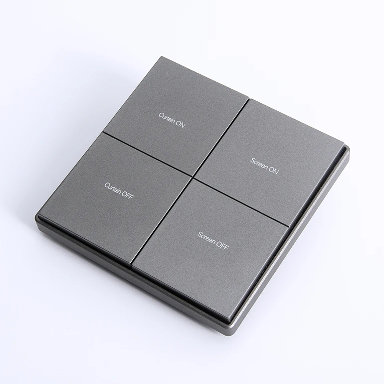 Big Button Smart Hotel Gray Four Gang Luxury Light Switches