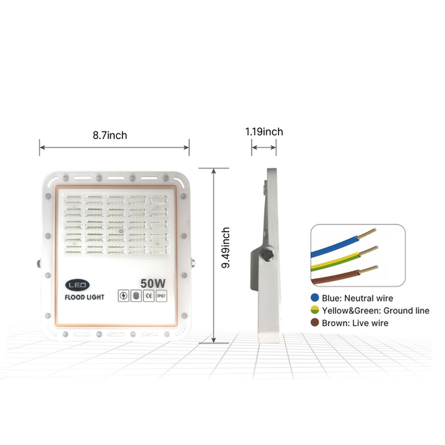 50W Slim Project Quality LED Floodlight with 2 Years Warranty