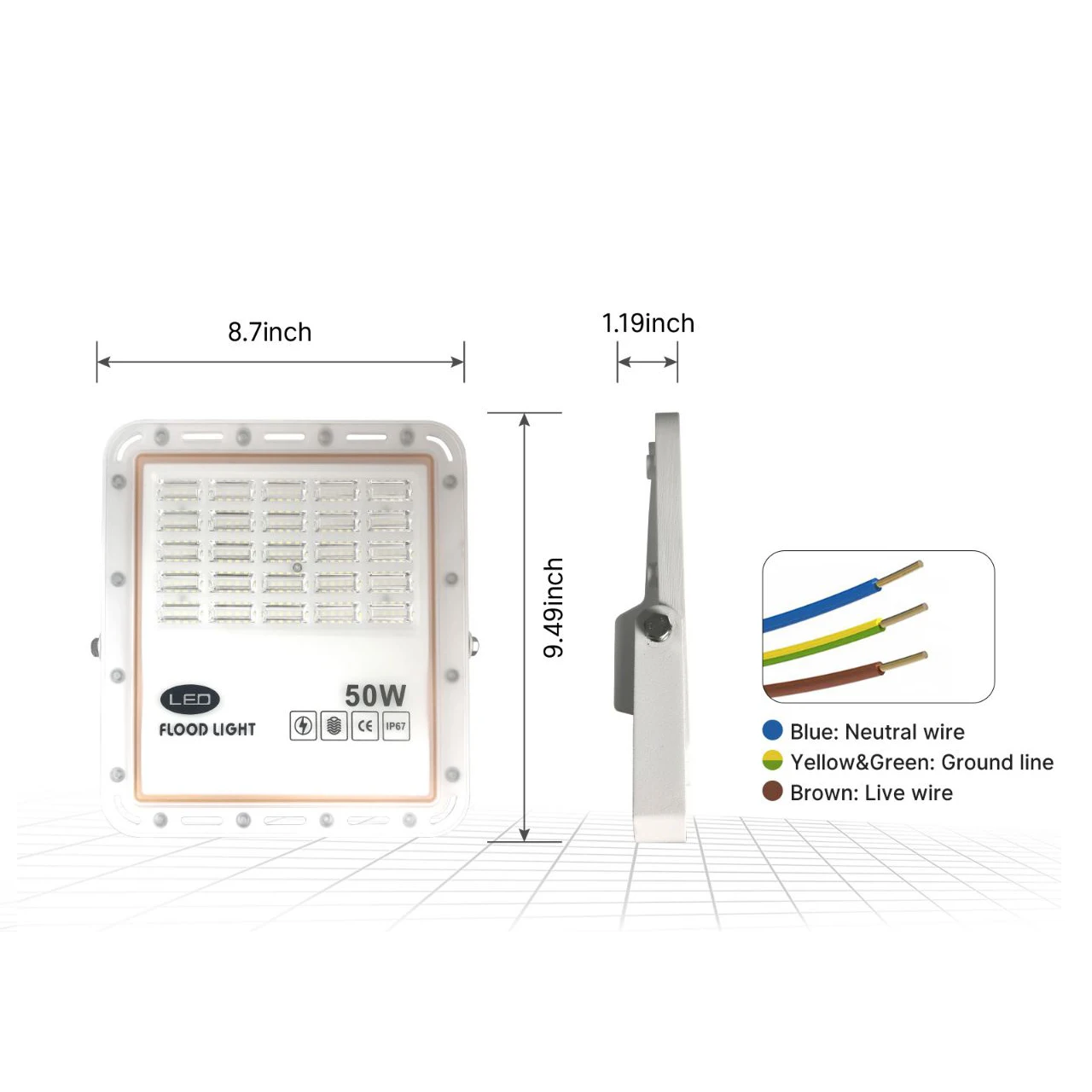 50W Slim Project Quality LED Floodlight with 2 Years Warranty