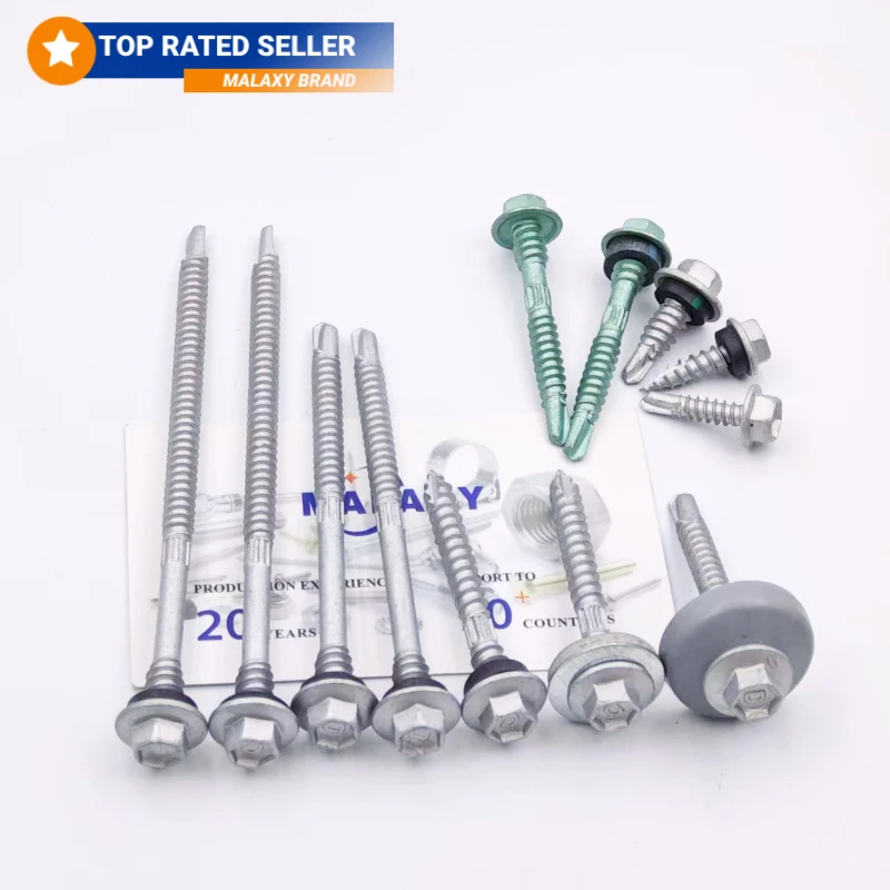 MALAXY Class 3 4 1000h/1500h Ruspert Coating Galvanized Hex Head Self Drilling Screw