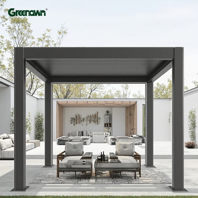 Luxury Outdoor Gazebo Pergola Aluminum Frame 3x4m