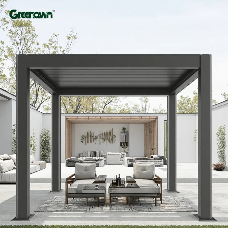 Luxury Outdoor Gazebo Pergola Aluminum Frame 3x4m