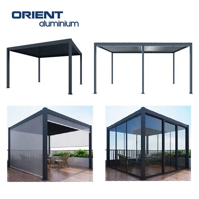 Sliding Glass Door Pergola Aluminium Outdoor Waterproof