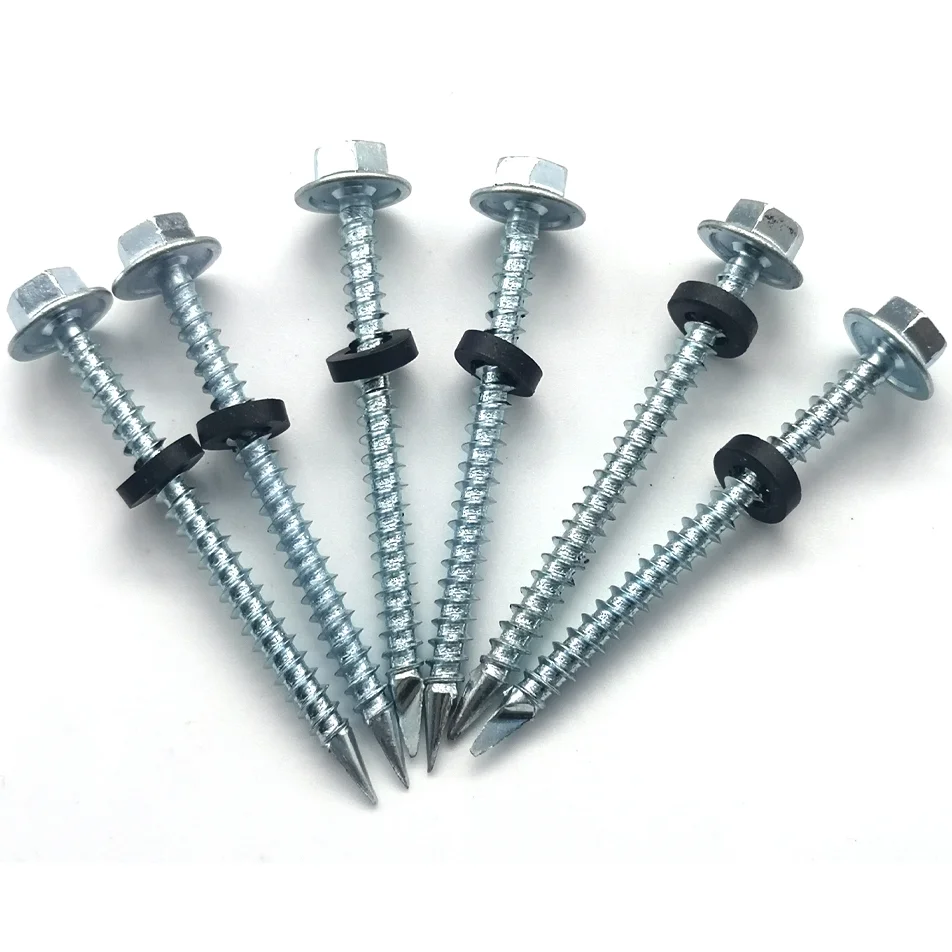 SDPSI DCT Zinc Plated Steel Hex Head Self Tapping Roofing Screws Roof Fixings