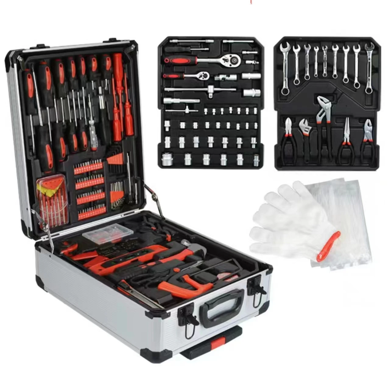 Mechanic 499Pcs Professional Hand Tools Set Aluminum Tool Trolley case