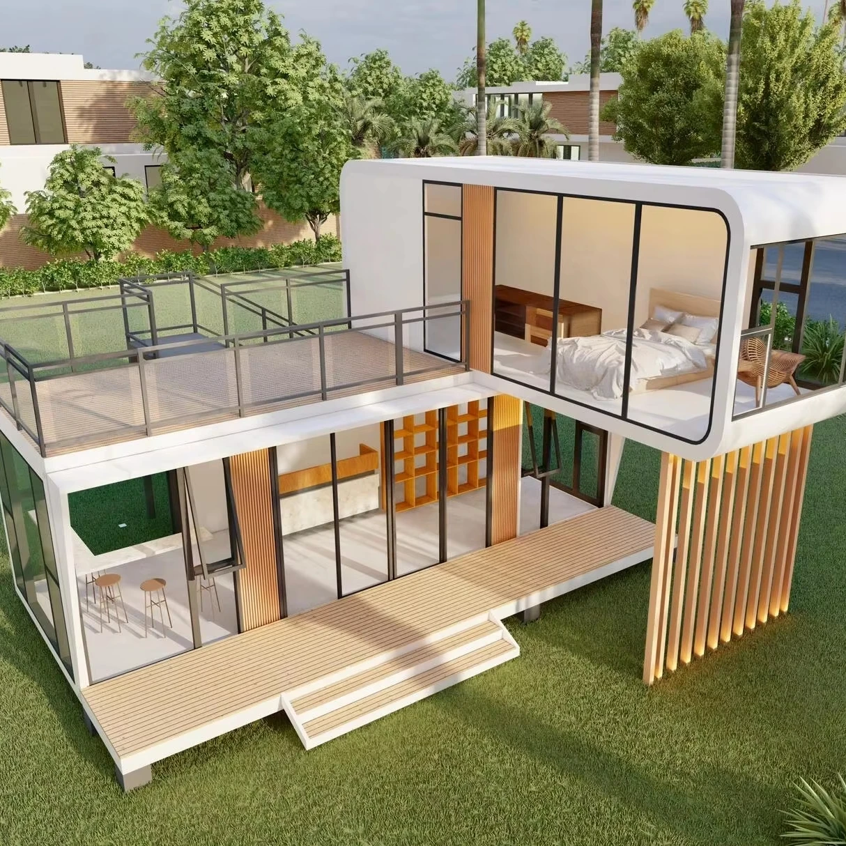 Sturdy Prefab Modular Tiny House with Toilet & Kitchen