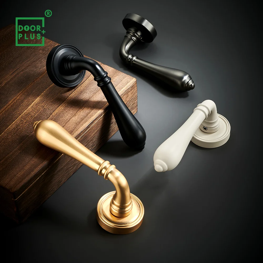 Doorplus Premium Custom Zinc Alloy Black Gold Door Handle