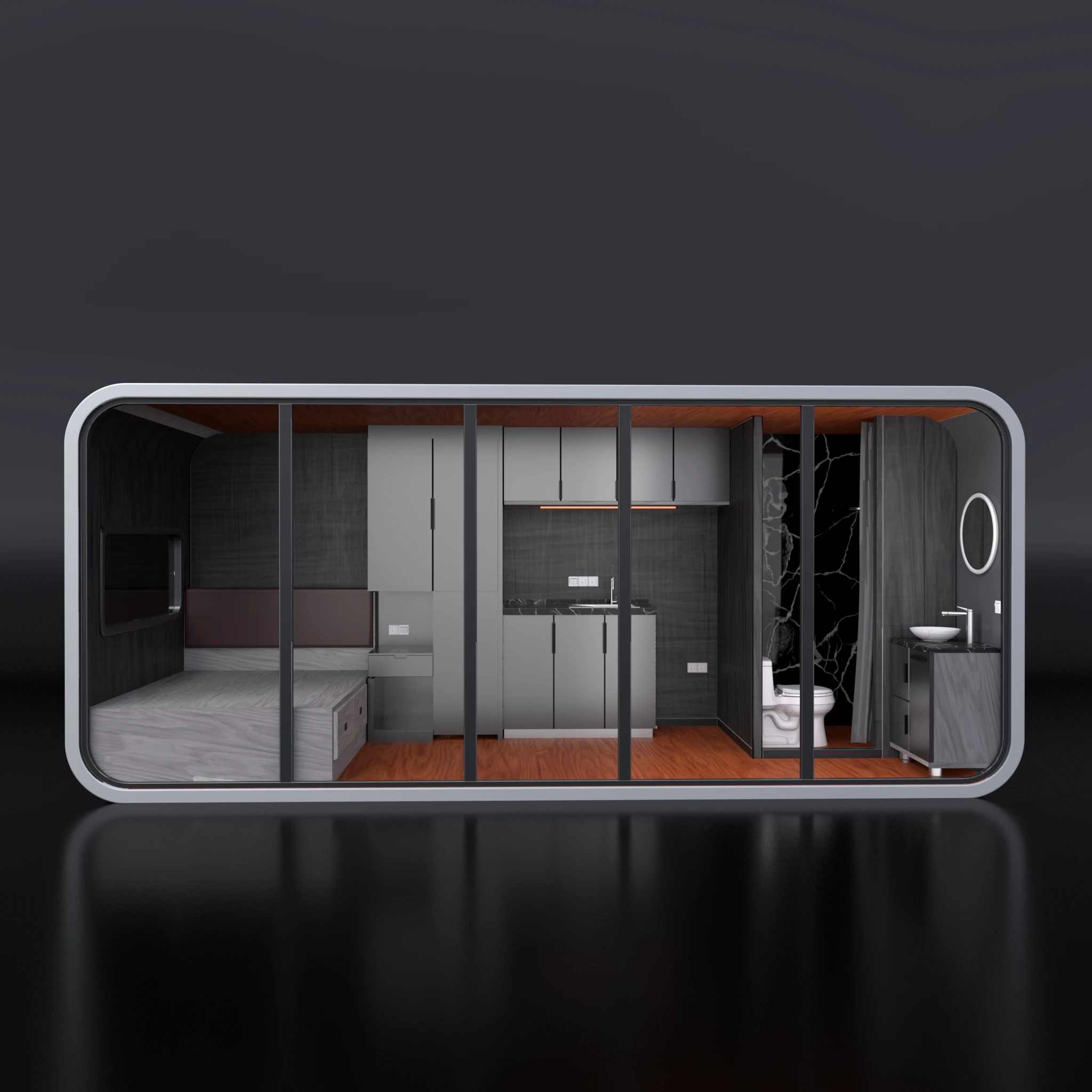 Apple Cabin Frame with Complete Bathroom Tiny House