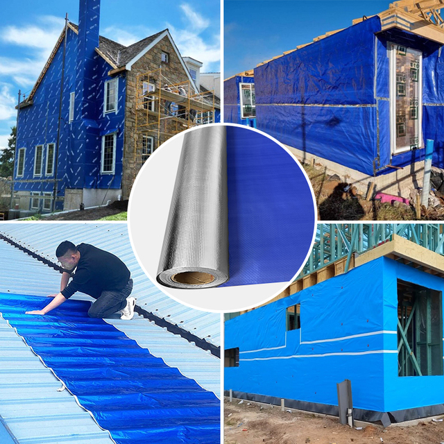 Australian Standard Wall Wrap House Wrap Custom Width Aluminum Foil Fabric Radiant Barrier