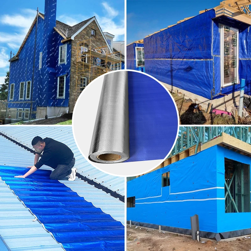 Australian Standard Wall Wrap House Wrap Custom Width Aluminum Foil Fabric Radiant Barrier
