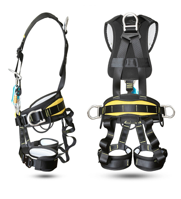 CE Certified Full Body Safety Harness 5 Points Adjustable Climbing Belt