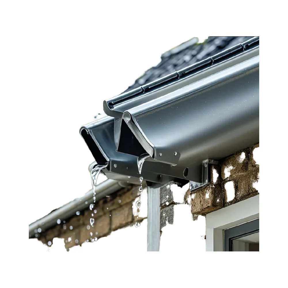 DGHX Customized Heavy-Duty Aluminum Rain Gutter System Metal Roof Water Gutter
