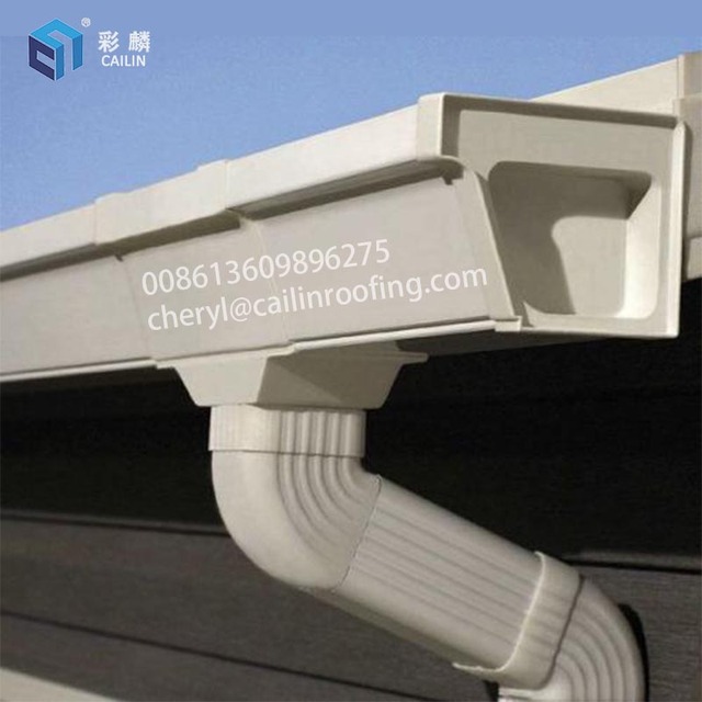 CAILIN 5.2 Inch 7 Inch White Black Brown PVC Gutters Roofing Rainwater Drainage System