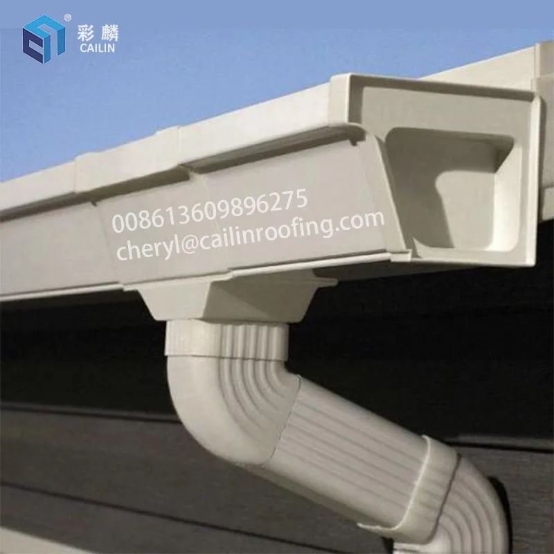 CAILIN 5.2 Inch 7 Inch White Black Brown PVC Gutters Roofing Rainwater Drainage System