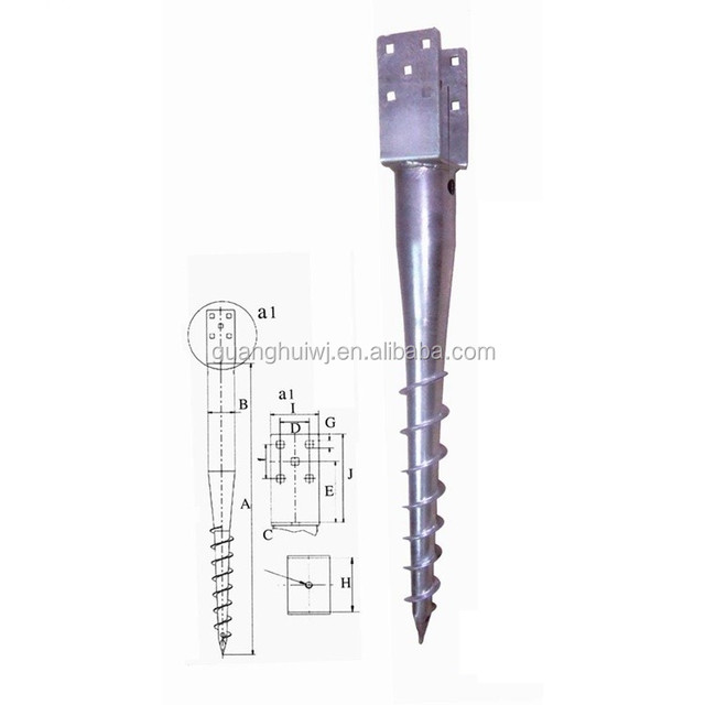 U Type Helix Earth Screw Anchor for Fence Post Galvanized