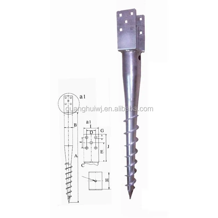 U Type Helix Earth Screw Anchor for Fence Post Galvanized