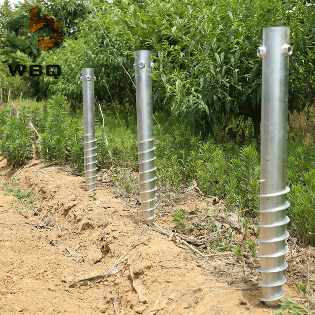 WBQ Q235B Ground Screw Post Anchor for Aluminum Solar Mounting System
