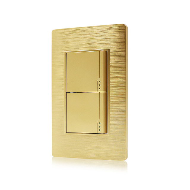 China Switch Manufacturer Gold Switches 2 Gang 1 Way