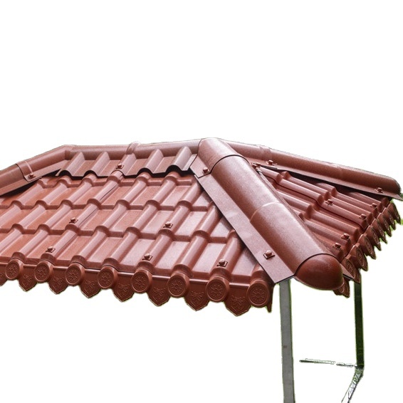 Heat Product ASA Synthetic Resin Plastic Spanish PVC Roof Tile Color Ridge
