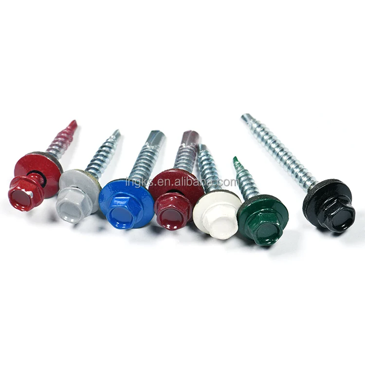 Customized Bright Painted Self Tapping Roofing Screws Oval Head Style Fastener