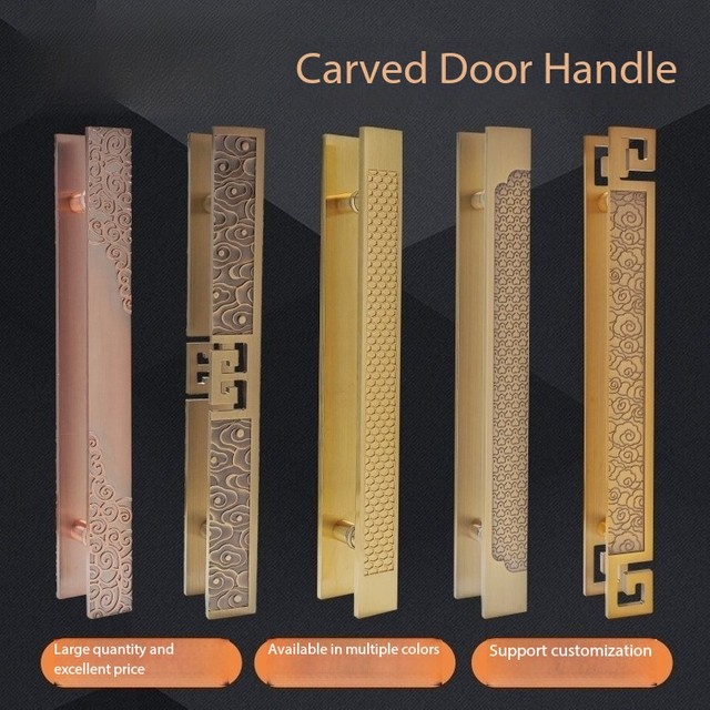 Modern Stainless Steel Long Hotel Door Handle Black Luxury
