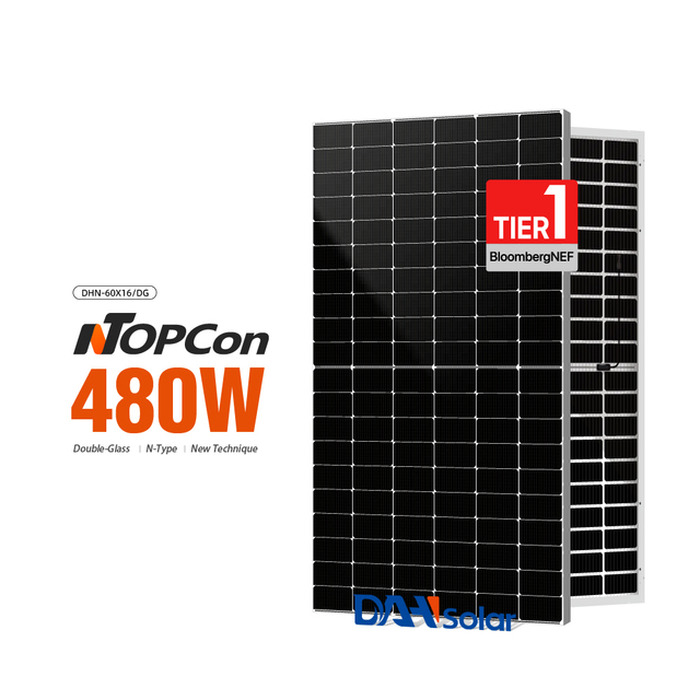DAH Mono Double Glass N-Type TopCon 480W Photovoltaic Panel